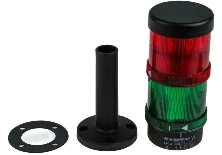 Produktfoto 1 von Werma KombiSIGN 71 LED Signalturm Keine Summer-Komponente 2-stufig Linse Grün, Rot 24V Blinkend Rohr 242 mm