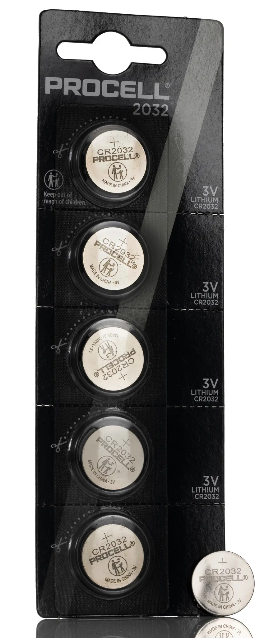 Produktfoto 1 von Duracell Procell PC2032 CR2032, Lithium Knopfzellen Ø 20mm, 3V / 245mAh
