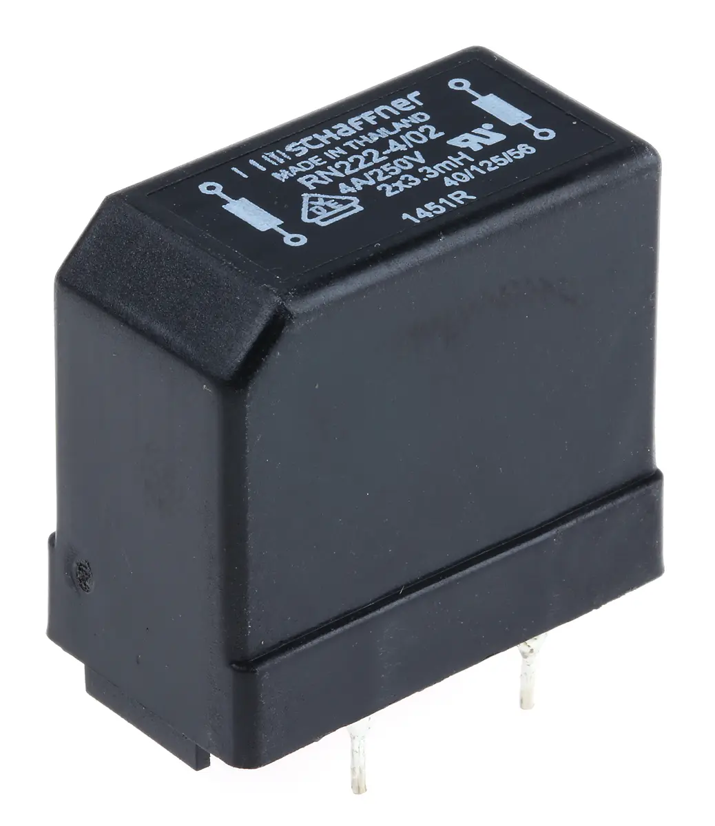 Produktfoto 1 von Schaffner RN Stromkompensierte Drossel, 3.3 mH, 4 A, Radial / R-DC 45 mΩ, max. 3 MHz, Ø 0.8 mm x 29.6 mm