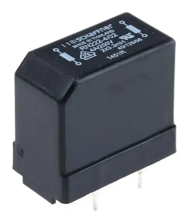 Produktfoto 1 von Schaffner RN Stromkompensierte Drossel, 3.3 mH, 4 A, Radial / R-DC 45 mΩ, max. 3 MHz, Ø 0.8 mm x 29.6 mm