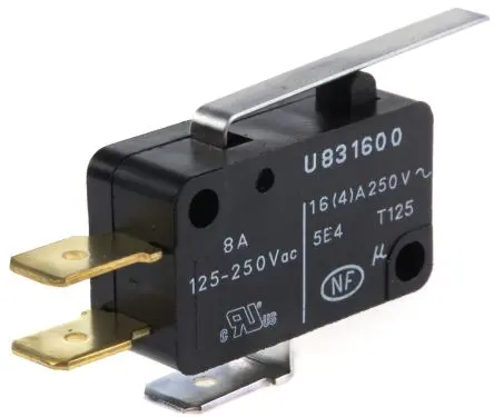 Produktfoto 1 von Crouzet Mikroschalter Hebel-Betätiger Stecker, 1-poliger Wechsler, 250 V ac, 16A 4N -20 °C - 125 °C