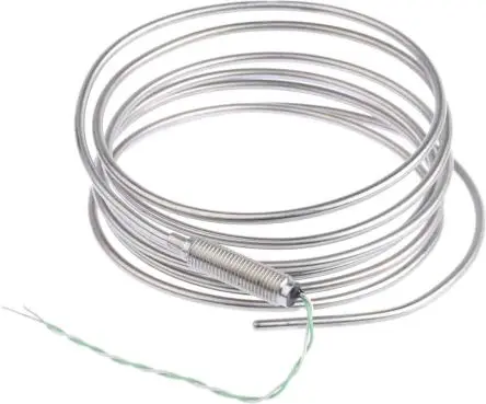 Produktfoto 1 von RS PRO Edelstahl 316 Mineralisoliertes Thermoelement Typ K, Ø 3 mm x 2 m -40 °C → 1100 °C
