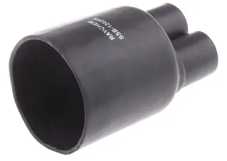 Produktfoto 1 von TE Connectivity Wärmeschrumpfschlauch, Mehrlaschenig, Modifiziertes Polyolefin Haftrücken, Schwarz 40.64 mm, 2-Wege 121