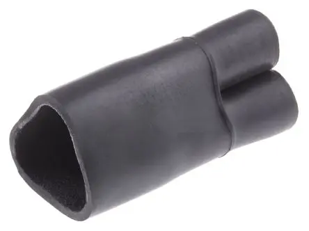 Produktfoto 1 von TE Connectivity Wärmeschrumpfschlauch, Mehrlaschenig, Modifiziertes Polyolefin Haftrücken, Schwarz 22.86 mm, 3-Wege 121