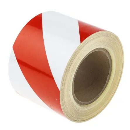 Produktfoto 1 von RS PRO Aluminiumfolie Reflektorband, Rot, Weiß, 100mm x 25 m