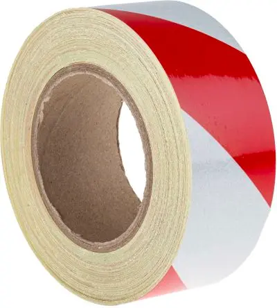 Produktfoto 1 von RS PRO Aluminiumfolie Reflektorband, Rot, Weiß, 50mm x 25 m
