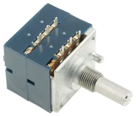 Alps Alpine RK27 Frontplattenmontage, Durchsteckmontage Drehen Kohleschicht Potenziometer 10 kΩ 20 % / 0.05 W, Schaft-Ø