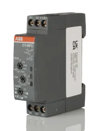 Produktfoto 1 von ABB CT-C Zeitrelais, DIN-Hutschiene 24 to 240 V dc 24V ac, 240 V ac, 0.05 s to 100 h, 1 Kont. Multifunktion, 1-poliger