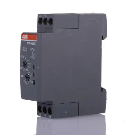 Produktfoto 1 von ABB CT-C Zeitrelais, DIN-Hutschiene 24 to 48 V dc 24V ac, 240 V ac, 0.05 s to 100 h 1, 1-poliger Umschalter