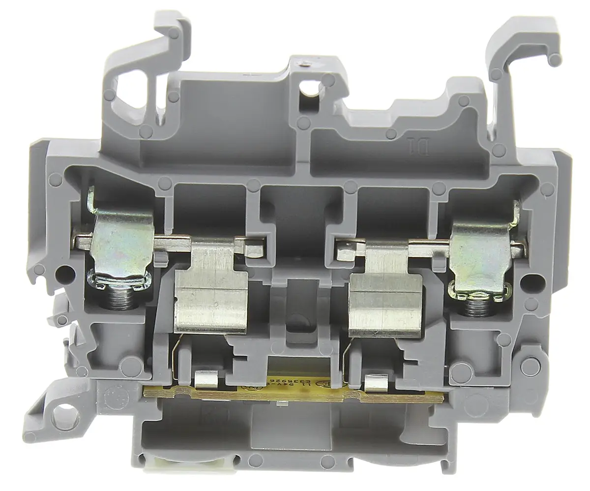 Produktfoto 1 von Entrelec M Reihenklemme mit Sicherungshalter 1 Grau, 4 to 6 mm², 600 V Schraubbefestigung Abgesichert