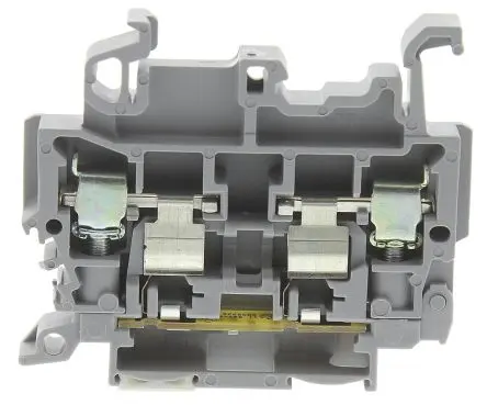 Produktfoto 1 von Entrelec M Reihenklemme mit Sicherungshalter 1 Grau, 4mm², 6 mm², 600V Schraubbefestigung Abgesichert