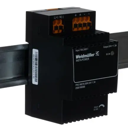 Produktfoto 1 von Weidmüller PRO INSTA DIN-Schienen Netzteil DIN-Hutschiene 370 V dc, 264V ac Wechselstrom/Gleichstrom / 1.3 A 24V dc DC