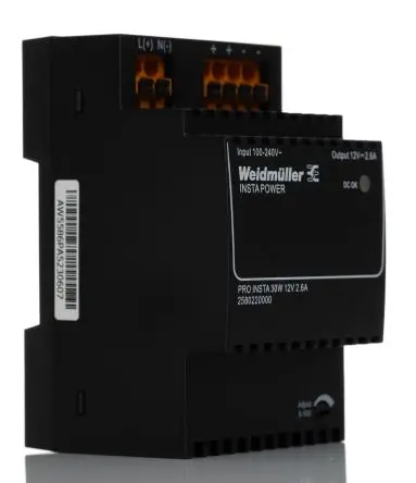 Produktfoto 1 von Weidmüller PRO INSTA DIN-Schienen Netzteil DIN-Hutschiene 370 V dc, 264V ac Wechselstrom/Gleichstrom / 2.6 A 12V dc DC