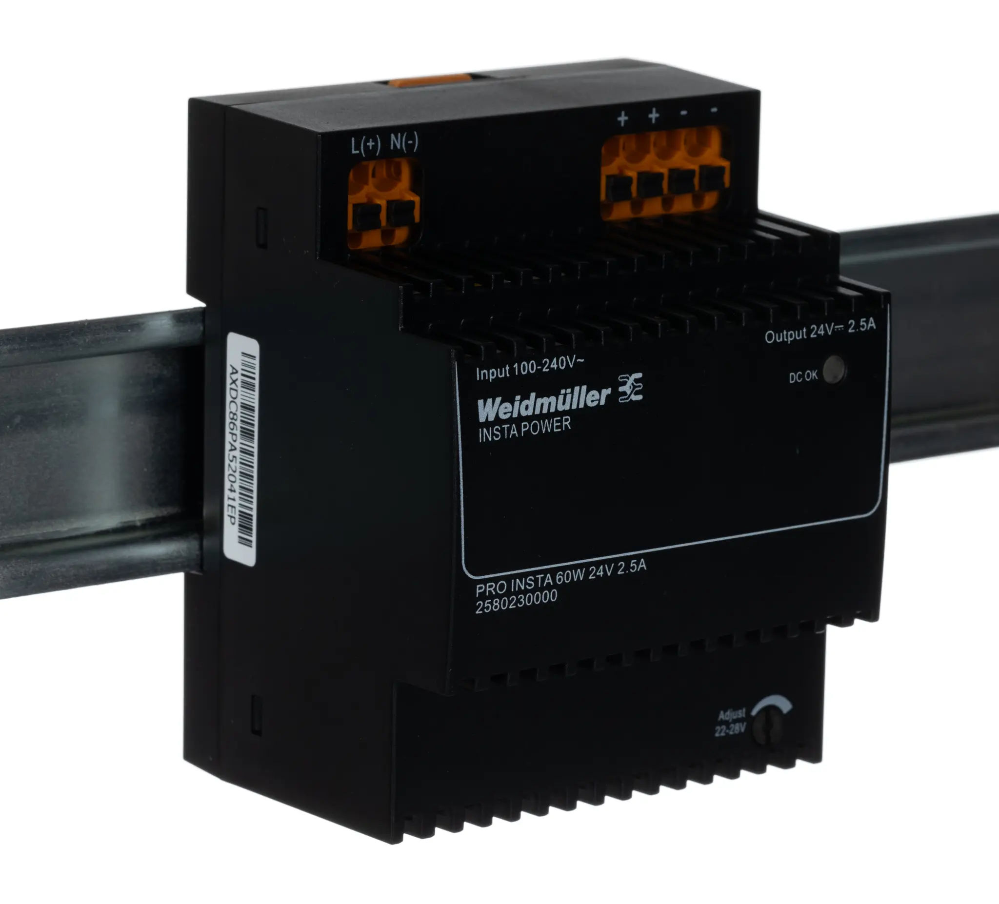 Produktfoto 1 von Weidmüller PRO INSTA DIN-Schienen Netzteil Getaktet 24V dc / 2.5A 67.4VA 120 → 240 V ac / 120 → 340V dc