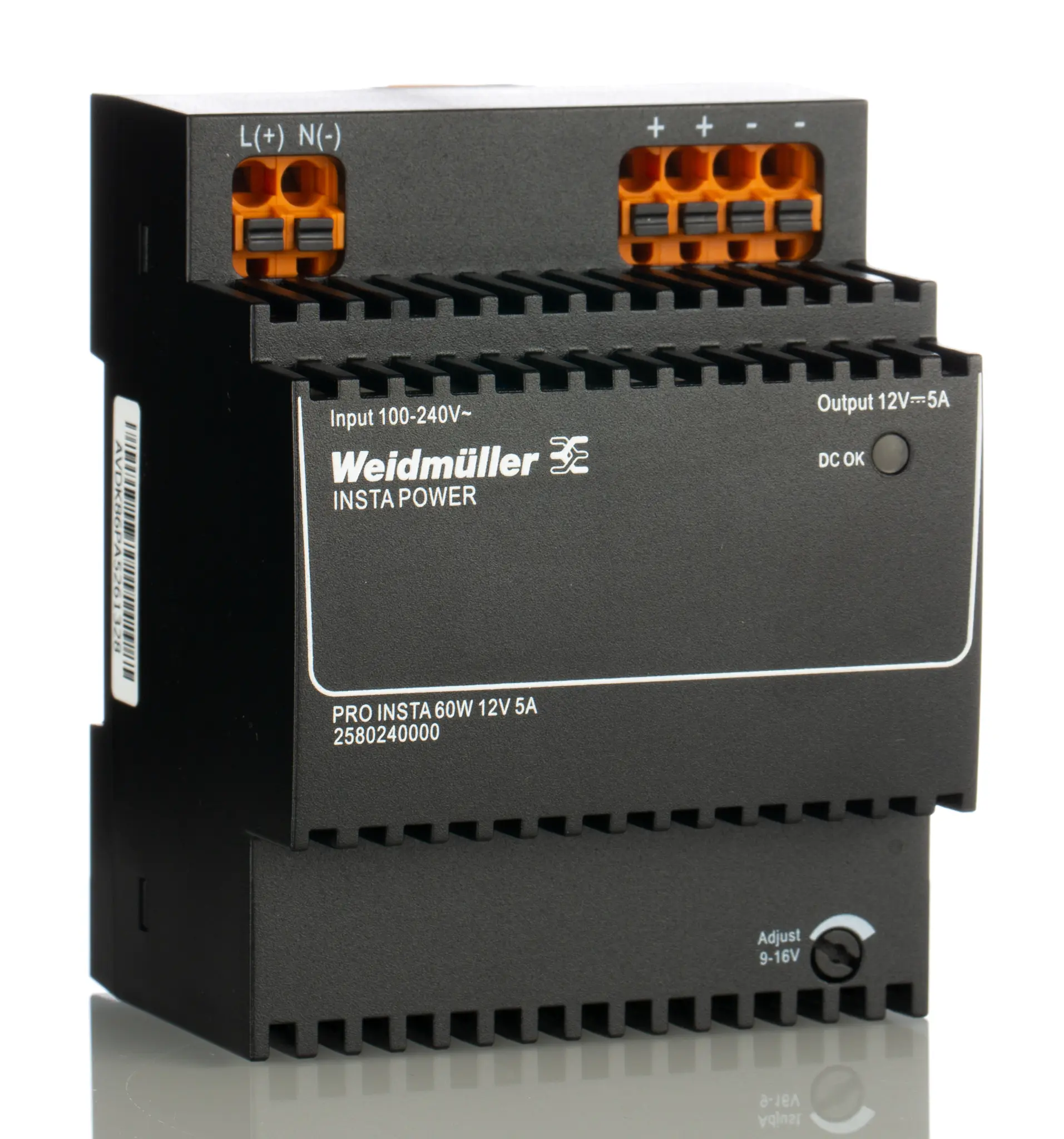 Produktfoto 1 von Weidmüller PRO INSTA DIN-Schienen Netzteil Getaktet 12V dc / 5A 120 → 240 V ac / 120 → 340V dc