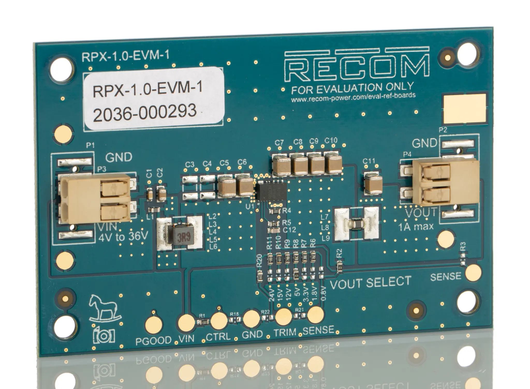 Produktfoto 1 von Recom Evaluierungsplatine, für RPX-1.0-Abwärtsreglermodul