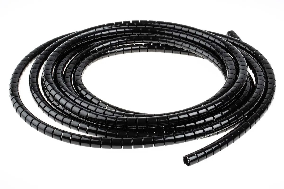 RS PRO RS PRO Spiral-Kabelumwicklung / 10 mm Nylon Schwarz, für Kabel-Ø 8 mm bis 10 mm, Länge 5 m