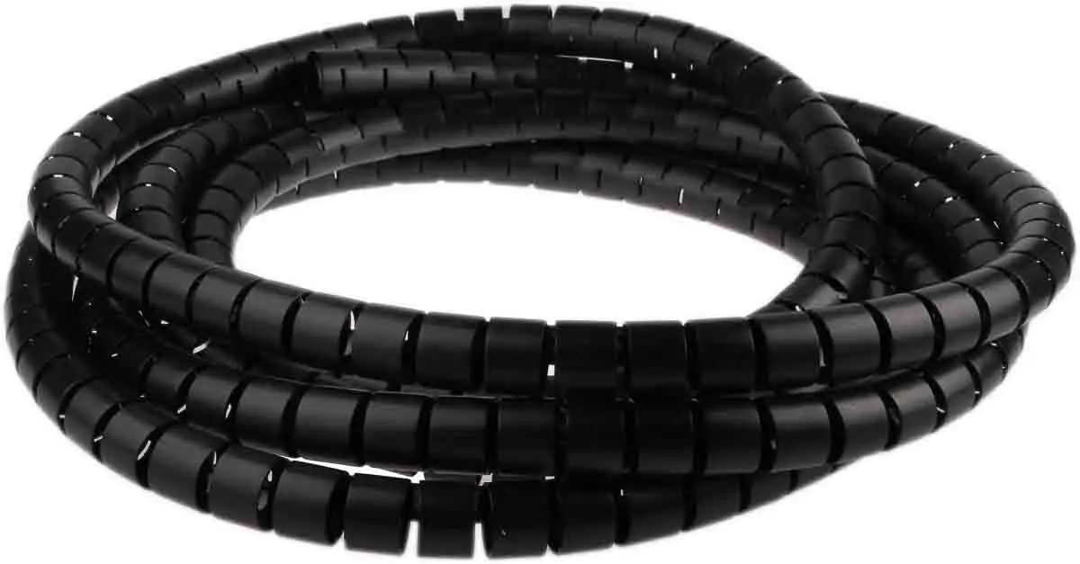 Produktfoto 1 von RS PRO Spiral-Kabelumwicklung / 25 mm Nylon Schwarz, für Kabel-Ø 25 mm bis 25 mm, Länge 5 m