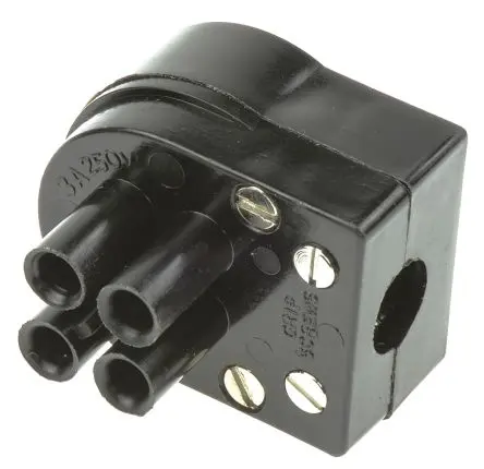 Produktfoto 1 von Bulgin Netzstecker, 4, Nickel Schraubbefestigung, Kabel ø 7.9 mm, Kabel 3A, 250V ac