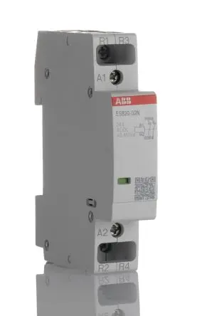 Produktfoto 1 von ABB ESB20 Schütz 24V-Spule, 2-polig, 250V / 20 A 24V 1.3 kW 2 Öffner Sicherheit 2-Hilfskontakte