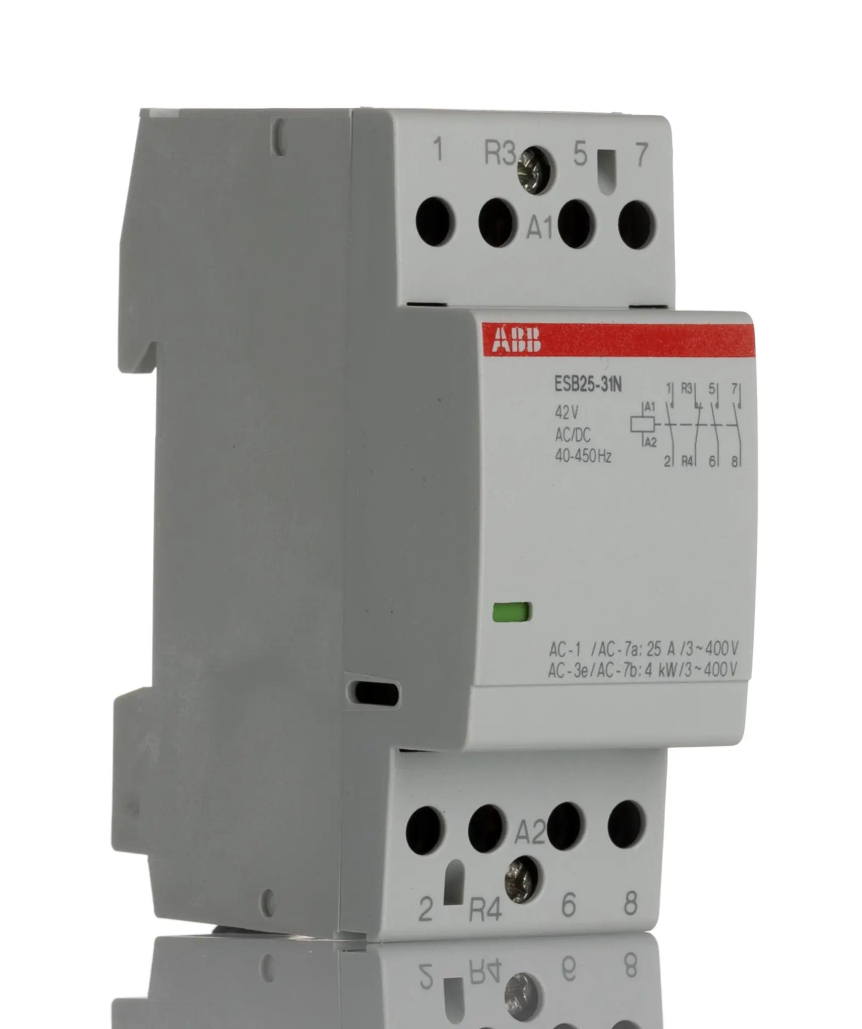 Produktfoto 1 von ABB ESB25 Schütz 42 V-Spule, 4-polig, 400V ac / 25 A 42 V 17.3 kW 3 Schließer, 1 Öffner Sicherheit