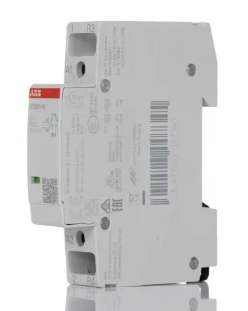 Produktfoto 1 von ABB ESB20 Schütz 24V-Spule, 2-polig, 250V / 20 A 24V 4.6 kW 1 Schließer/1 Öffner Sicherheit