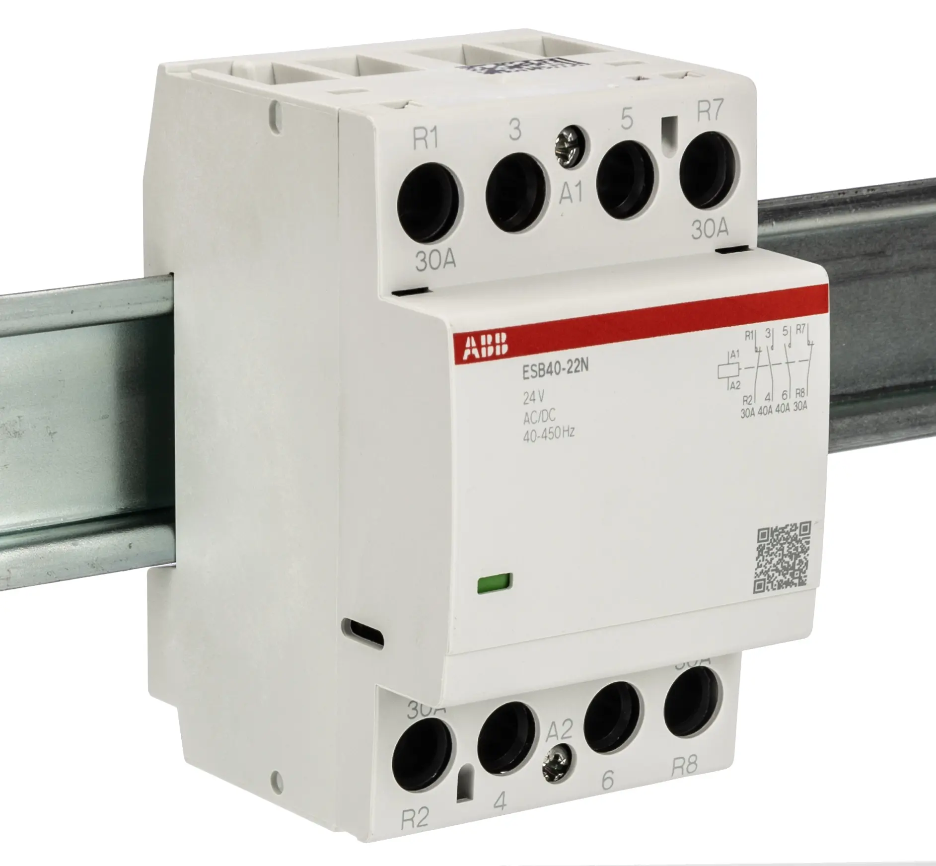 Produktfoto 1 von ABB ESB40 Schütz 24 V-Spule, 4-polig, 400V / 30 A 24 V 9.2 kW 2 Schließer/2 Öffner Sicherheit