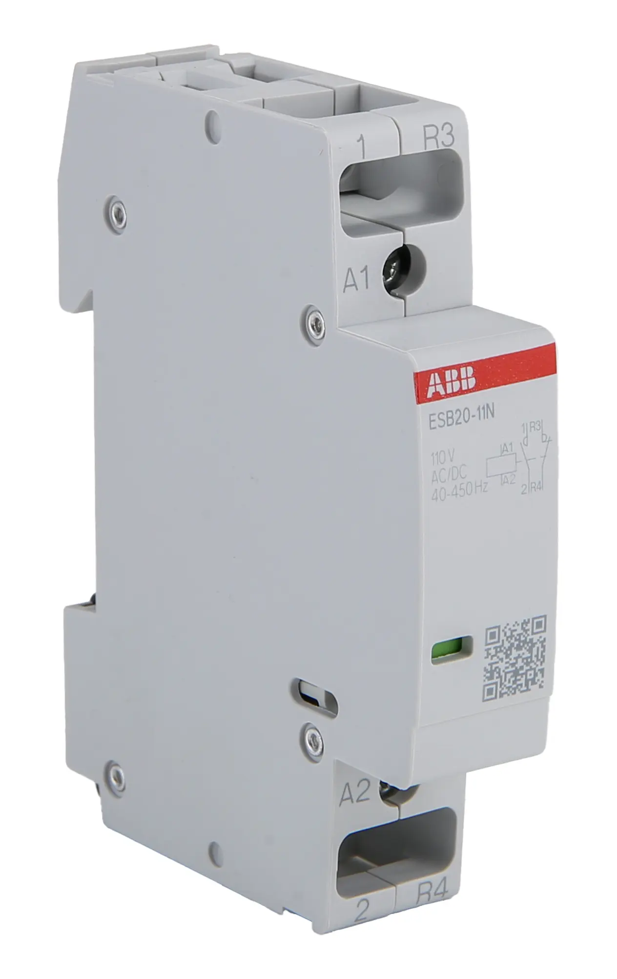 Produktfoto 1 von ABB ESB20 Schütz 110 V ac-Spule, 2-polig, 250V / 20 A 110 V ac 4.6 kW 1 Schließer/1 Öffner Sicherheit