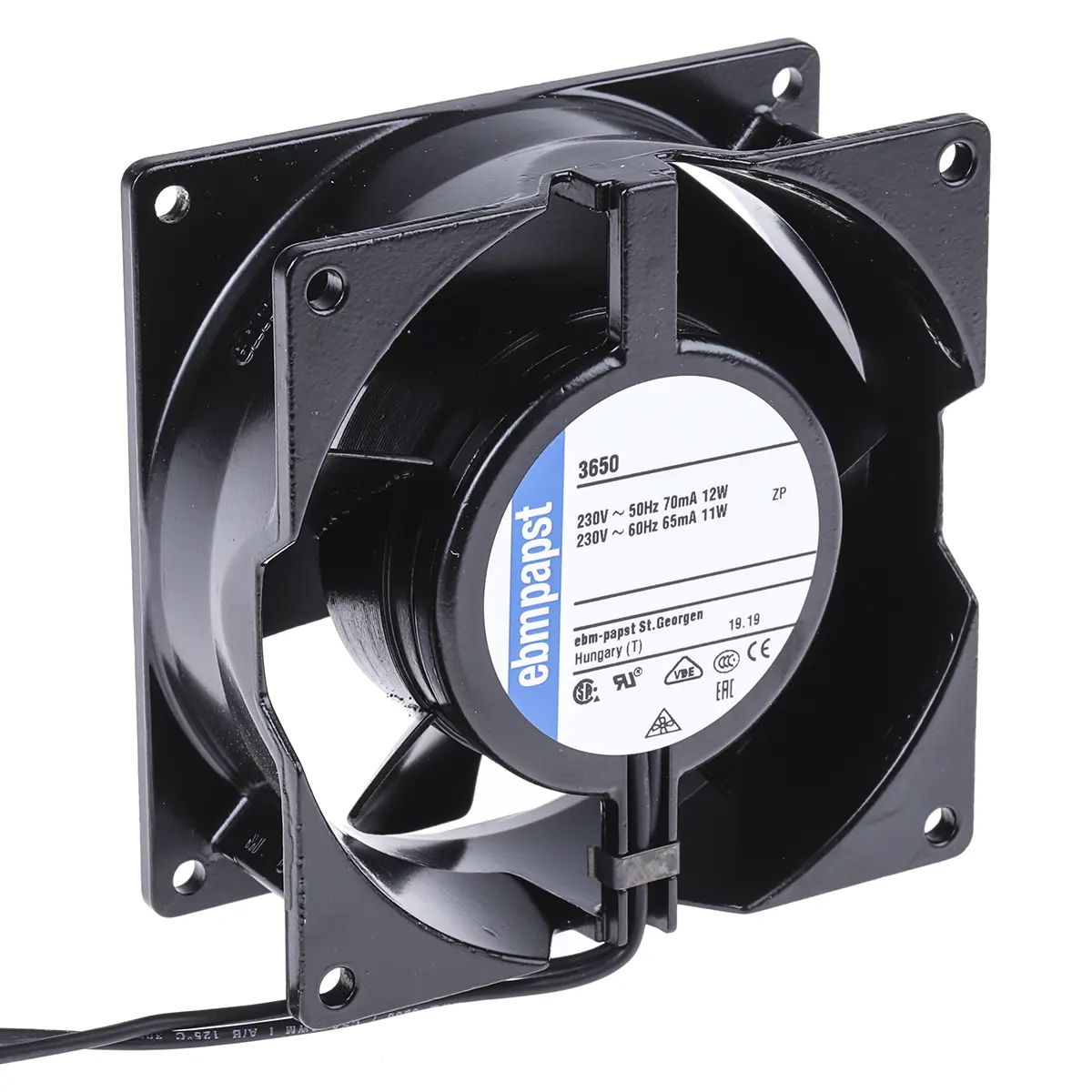 Produktfoto 1 von ebm-papst 3000 AC-Axiallüfter, Gleitlager, 230 V ac / 12W, 92 x 92 x 38mm, 2650U/min, 75m³/h