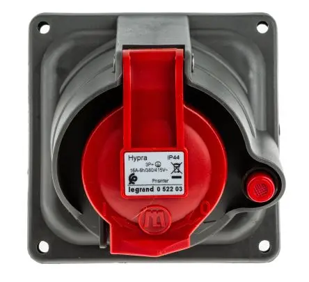 Produktfoto 1 von Legrand CEE Steckvorrichtung Überspannungsschutz, Buchse Rot gewinkelt 3+E 16A, 415V, IP55, IP44