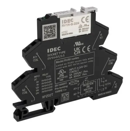Produktfoto 1 von Idec RV8 Interface Relais 24V dc, 1-poliger Umschalter DIN-Hutschiene