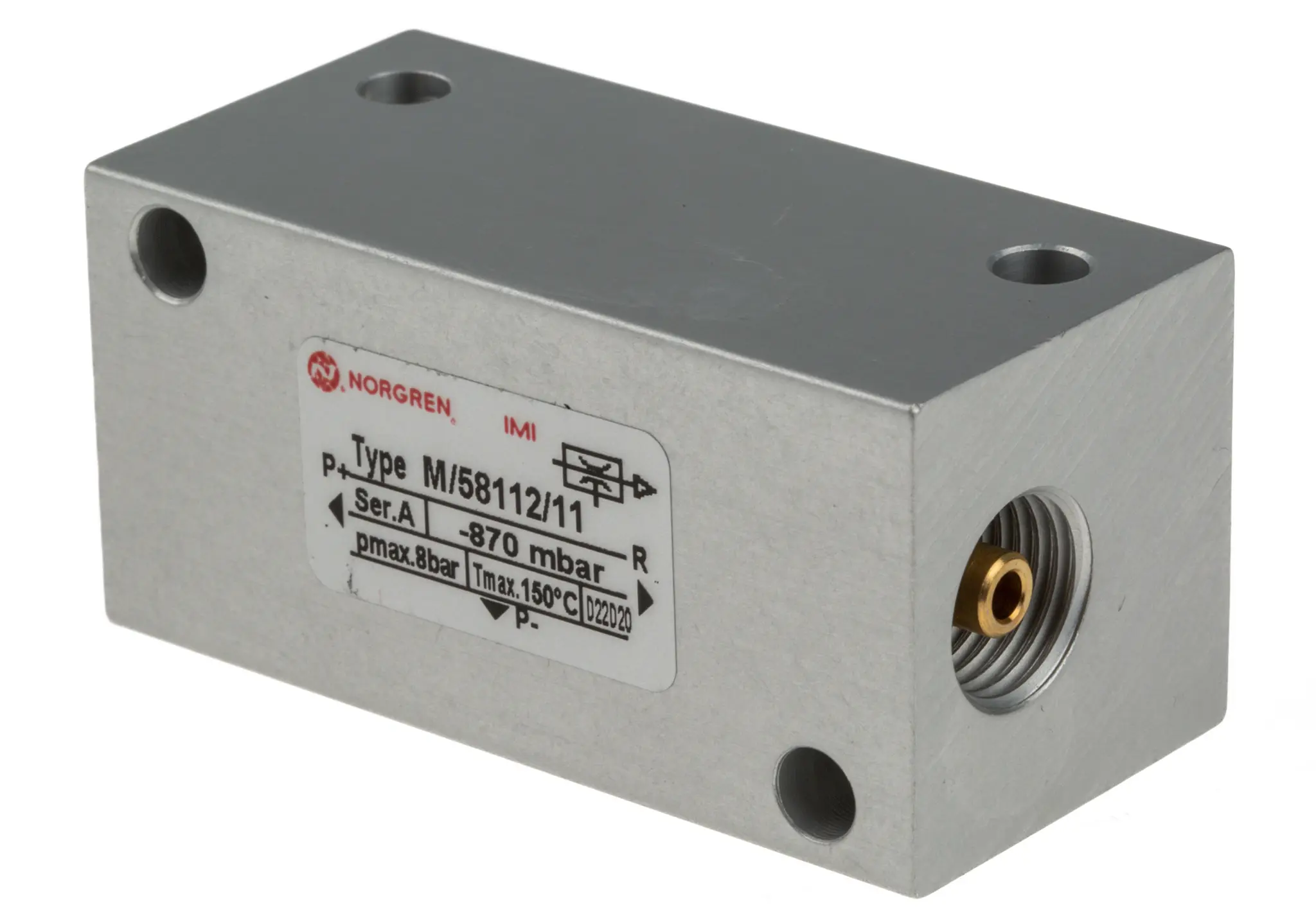 Norgren M/58112 Vakuumpumpe, 0.3mm Düse, 55l/min, bis -0.9bar