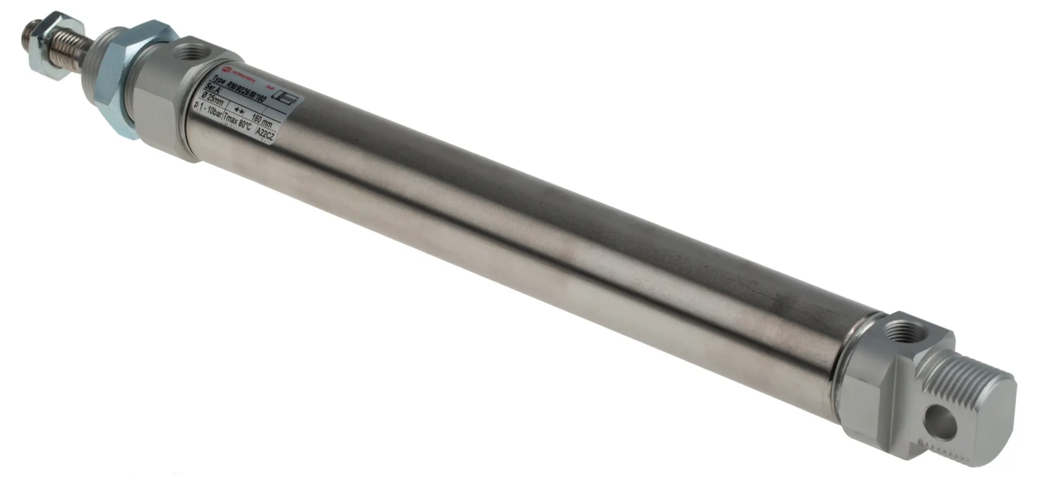 Produktfoto 1 von Norgren RM/8000/M Pneumatik-ISO-Zylinder 160 mm Doppeltwirkend, Bohrung Ø 25 mm, bis 10 bar