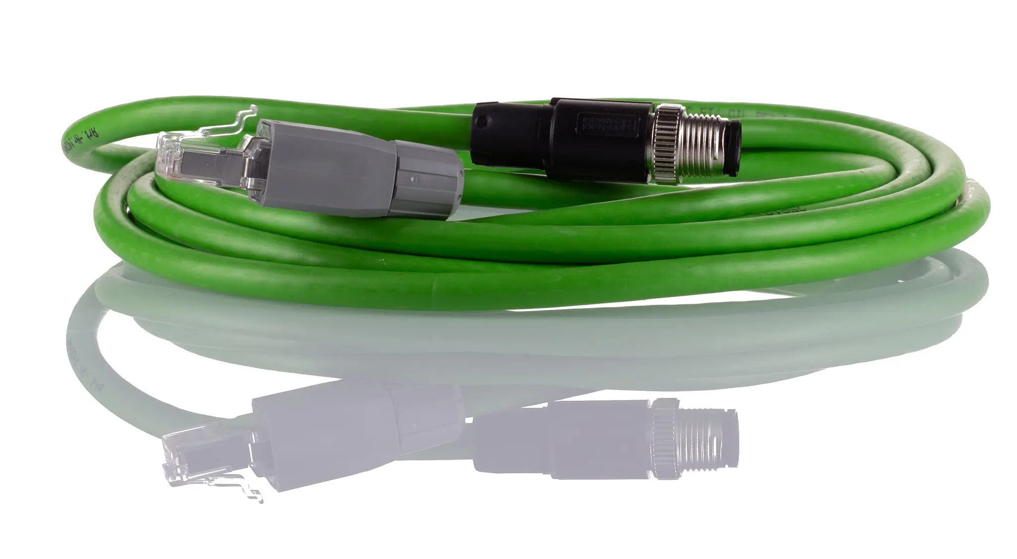 Produktfoto 1 von Phoenix Contact M12MS Cat.5 Ethernet-Kabel, 3 m, Grün Abgeschirmt, Aussen ø 1.55 mm Außen-ø , Polyvinylchlorid