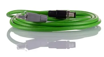 Produktfoto 1 von Phoenix Contact M12MS Cat.5 Ethernet-Kabel, 3 m, Grün Abgeschirmt, Aussen ø 1.55 mm Außen-ø , Polyvinylchlorid