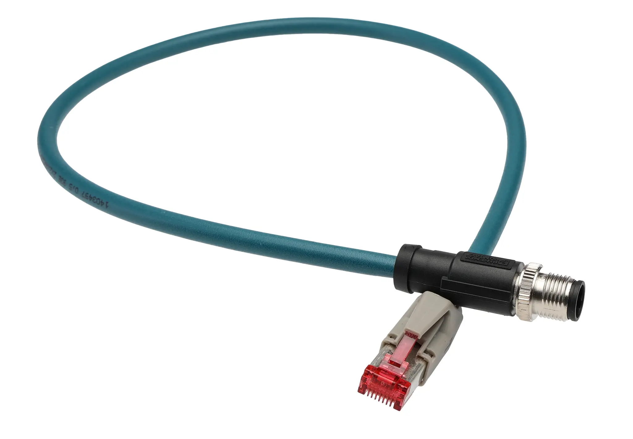 Produktfoto 1 von Phoenix Contact NBC Cat.5 Ethernet-Kabel, 500 mm, Blau 2 Abgeschirmt, Aussen ø 6.4 mm Außen-ø , Polyurethan