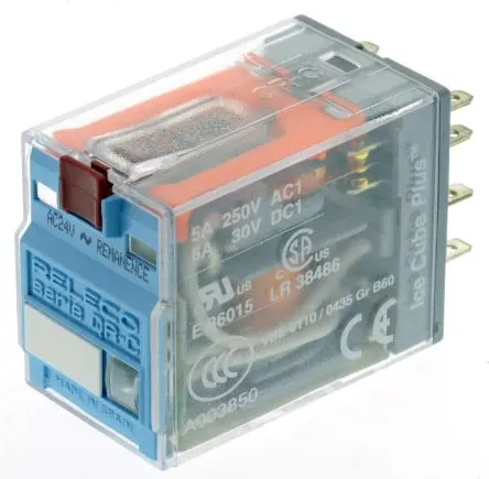 Produktfoto 1 von Releco C9 Leistungsrelais 24V ac Spule 2-poliger Umschalter 5A 50 Ω 1.2 W