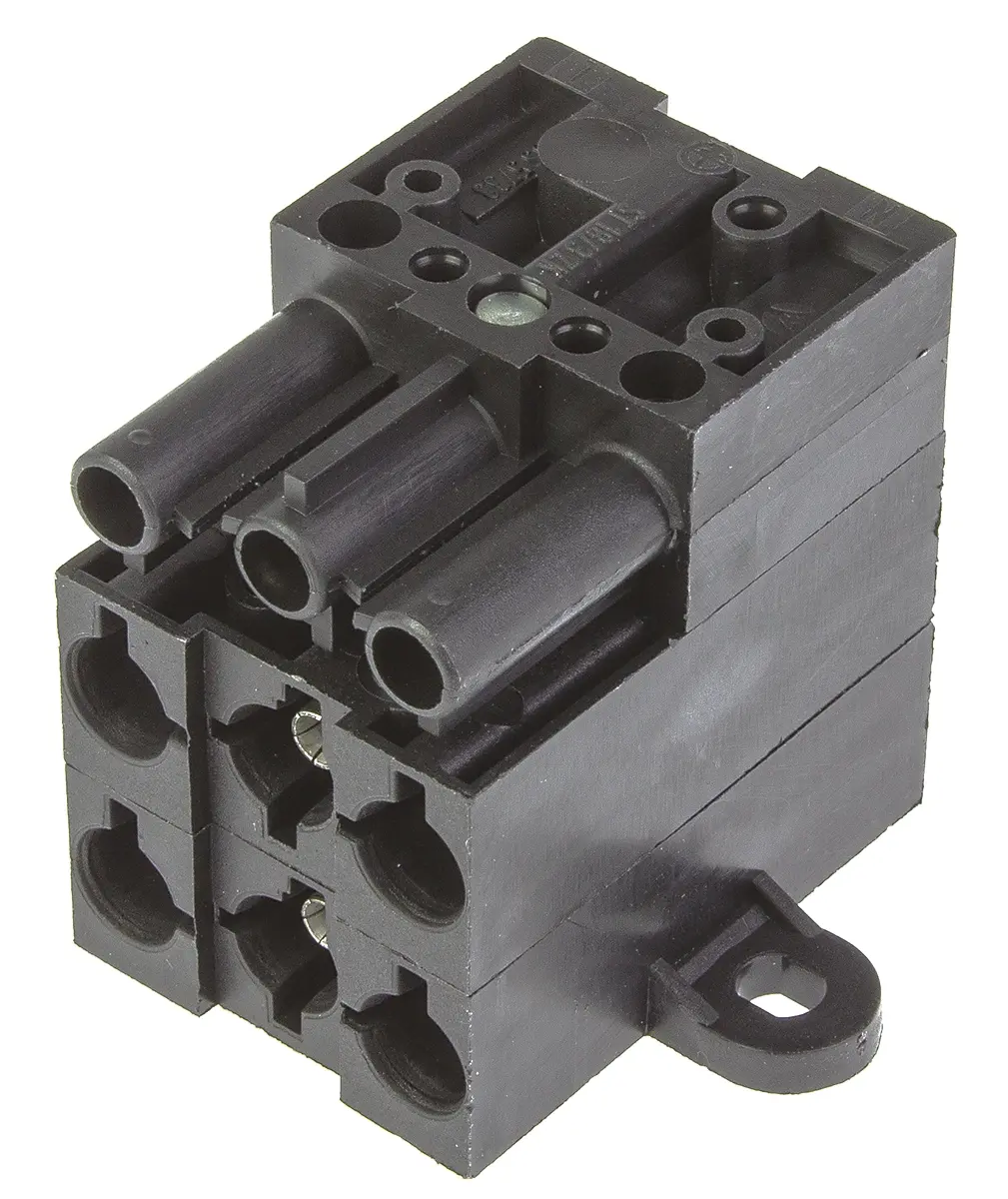 Produktfoto 1 von Wieland Stecker/Buchse ST18 Leuchtensteckverbinder, Verteilerblock, Kontakte: 5, Anz.Ausl. 5, 16A, Schwarz, 0.5