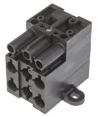 Produktfoto 1 von Wieland ST18 Beleuchtungssteckverbinder Stecker/Buchse, Verteilerblock 16A, Kontakte: 5 IP20, Anz.Ausl. 5, Schwarz,