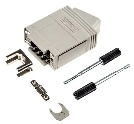 Produktfoto 1 von Fischer KSG 200 D-Sub-Gehäuse gewinkelt, 9-polig, D: D-Sub-Gehäuse Zugentlastung, Silber, Größe E, aus Polycarbonat