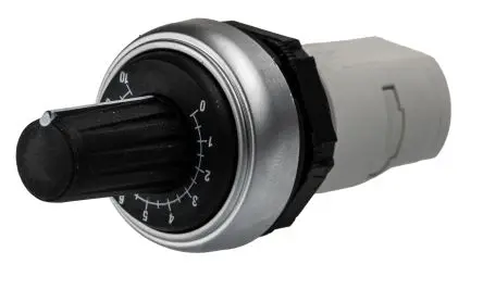 Produktfoto 1 von Lovato Platinum Panel Drehen Potenziometer 5 kΩ 10 % / 1 W, Schaft-Ø 22 mm
