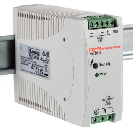 Produktfoto 1 von Lovato PSL DIN-Schienen Netzteil Geschalteter Modus 240V ac AC / 2.5 A 24V dc DC 60 W
