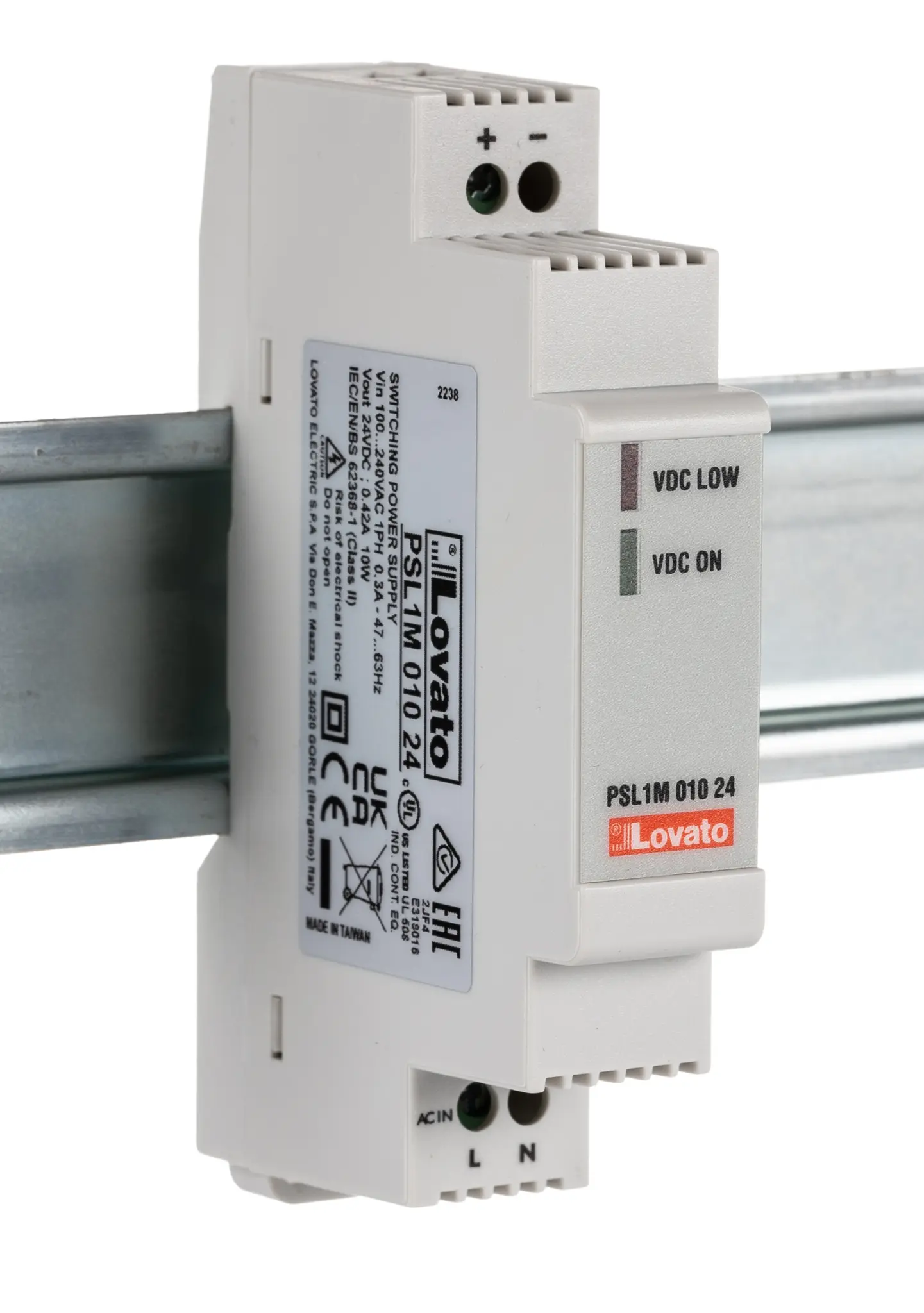 Produktfoto 1 von Lovato PSL DIN-Schienen Netzteil Getaktet 24V dc / 420mA 10W 240V ac
