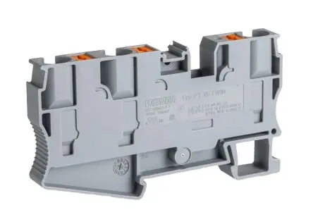 Produktfoto 1 von Phoenix Contact PT 10 Anschlussklemmenblock für Durchkontaktierung 1 Grau, 16mm², 1kV Einsteck-Anschluss IECEx/ATEX