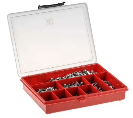 Produktfoto 1 von RS PRO Edelstahl Innensechskant Schrauben Sortiment Innensechskant x 25 mm x 6 mm, 545 Stück
