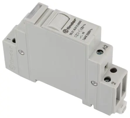 Produktfoto 1 von Finder 20 Leistungsrelais 12V ac Spule SPST DIN-Hutschiene 16A