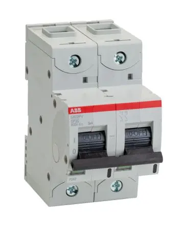 Produktfoto 1 von ABB S800PV Miniaturüberlastschalter Typ B, Pol 2-polig 20A, Abschaltvermögen 5 kA S800PV 800 V dc