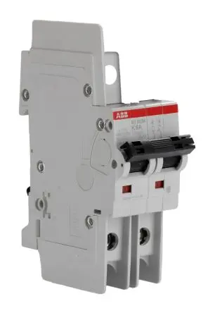 Produktfoto 1 von ABB SU200 M Miniaturüberlastschalter Typ K, Pol 2-polig 6A 440V ac, Abschaltvermögen 10 kA System Pro M Compact 440 V dc