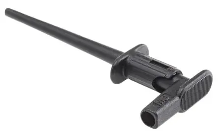 Produktfoto 1 von Staubli 2 mm Greifklemme Schwarz 1A, Stahl Spitze 4.5 mm, 300V