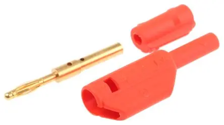 Produktfoto 1 von Staubli 2 mm Stecker Rot Bananenstecker, Kontakt Gold, 600V 10A Lot
